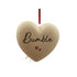 A Personalised Paw Print & Heart Ceramic Heart Bauble
